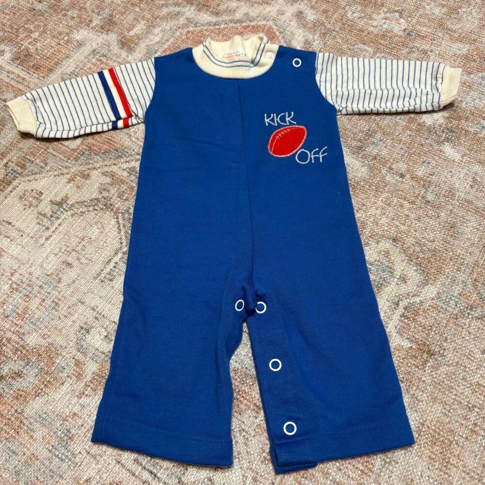Vintage Kids Football Sports Jumpsuit • Made in USA • 6 Months